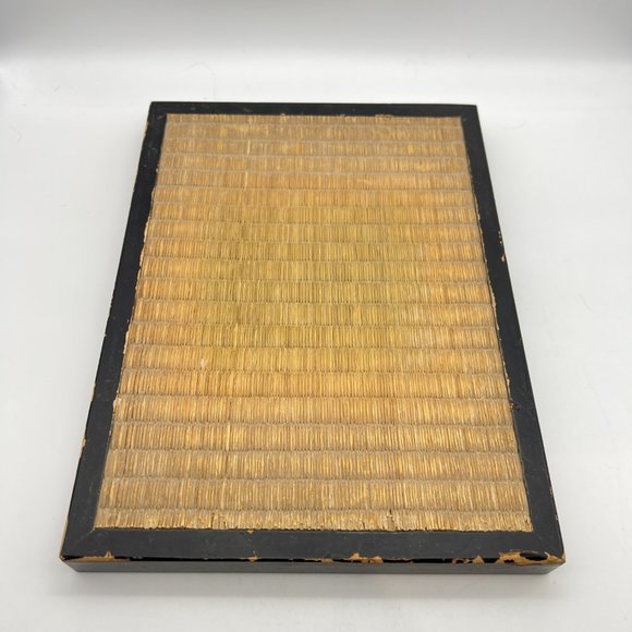 Hakata Urasaki Clay Doll Man Ancient Scroll Moon Painting With Tatami Mat Stand - Picture 13 of 15